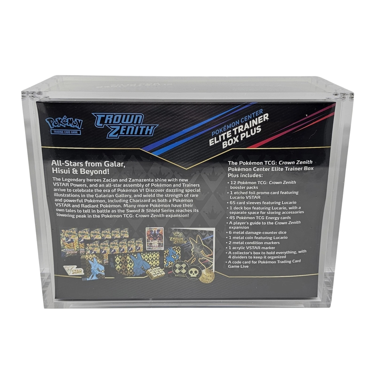 Pokemon TCG Crown Zenith Pokemon Center Elite Trainer Box Plus Acrylic Display Case